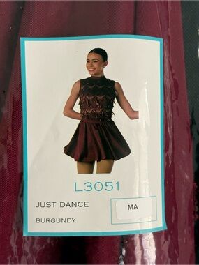 Just Dance Kids Burgundy Performance Dress L3051